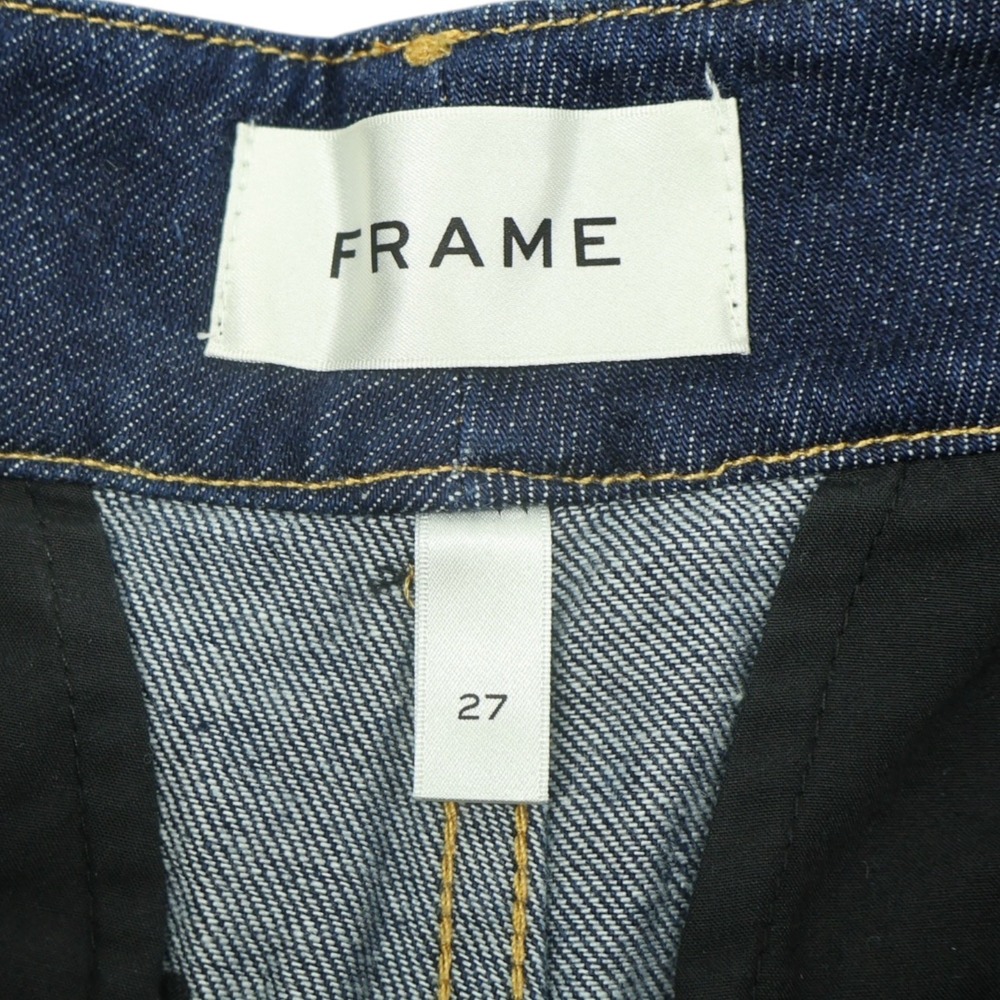 FRAME The Tapered Trouser Jeans 27 NWT Dark Rinse Pleated Wide Leg Denim - Picture 5 of 7